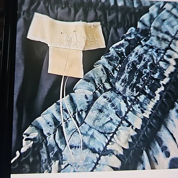 MICHAEL Michael Kors Off-Shoulder Shibori Striped Dress S - Picture 2 of 5